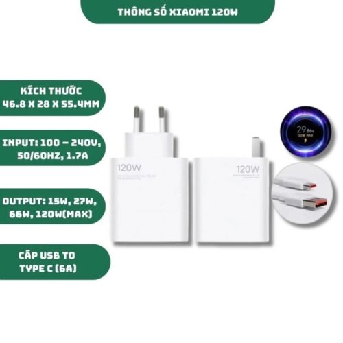 củ, cáp sạc Xiaomi 120W 1